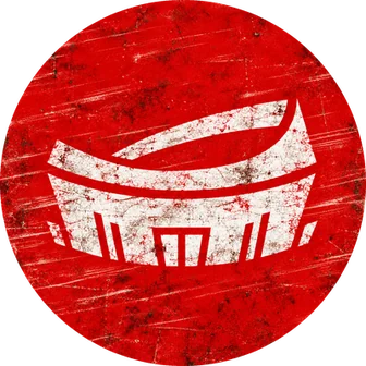 The Colosseums AI mark on a worn red disc